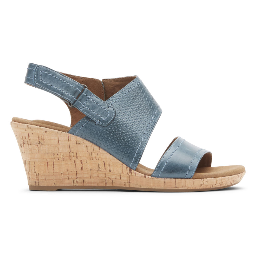 Rockport Womens Sandals Blue - Briah Asymmetrical 2-Piece - UK 359-RNDILW